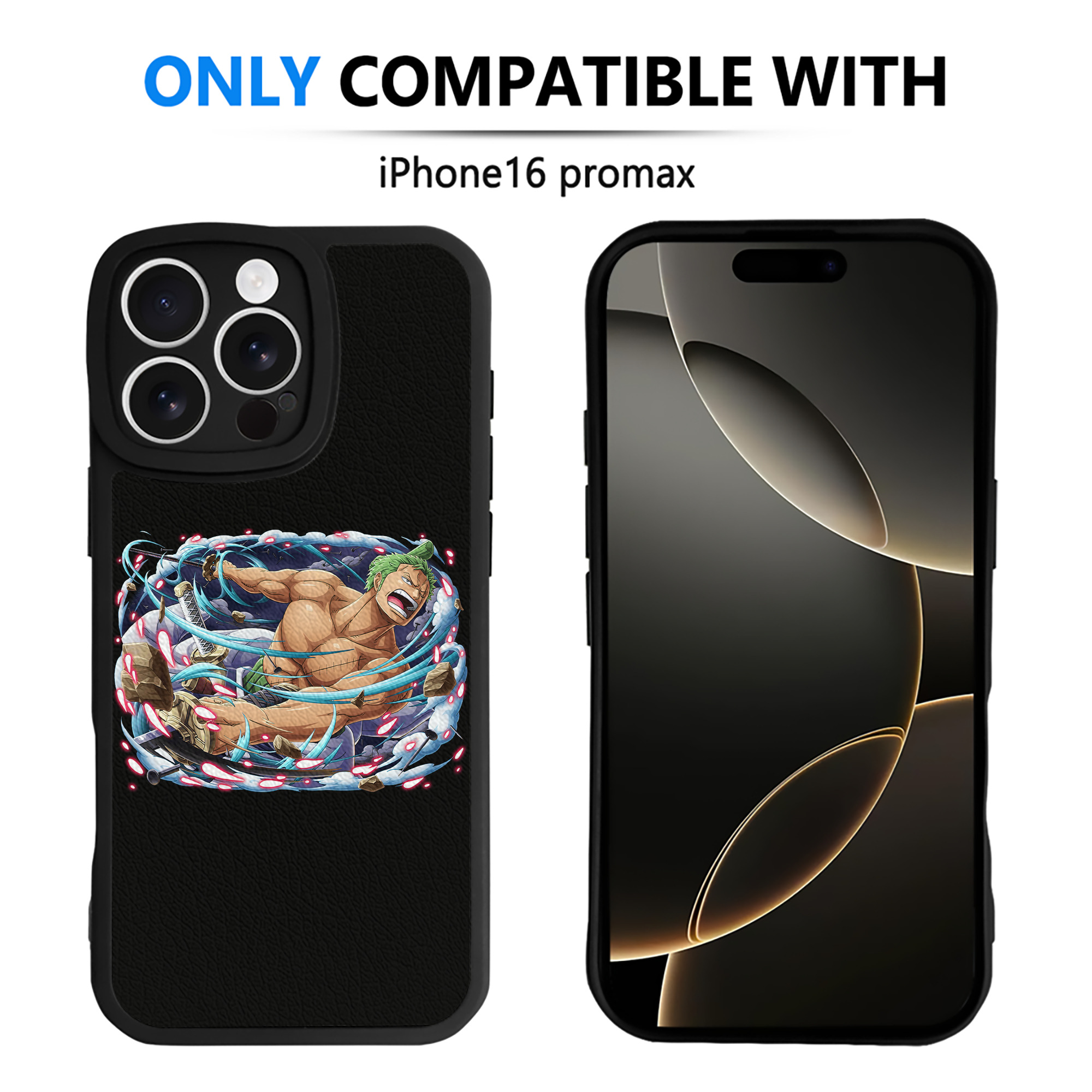 （画像用） ワンピース ロロノア・ゾロ ONE PIECE Roronoa Zoro 【iPhone 16シリーズ対応】シリコンスマホケース（レザー調） 材質：シリコン
